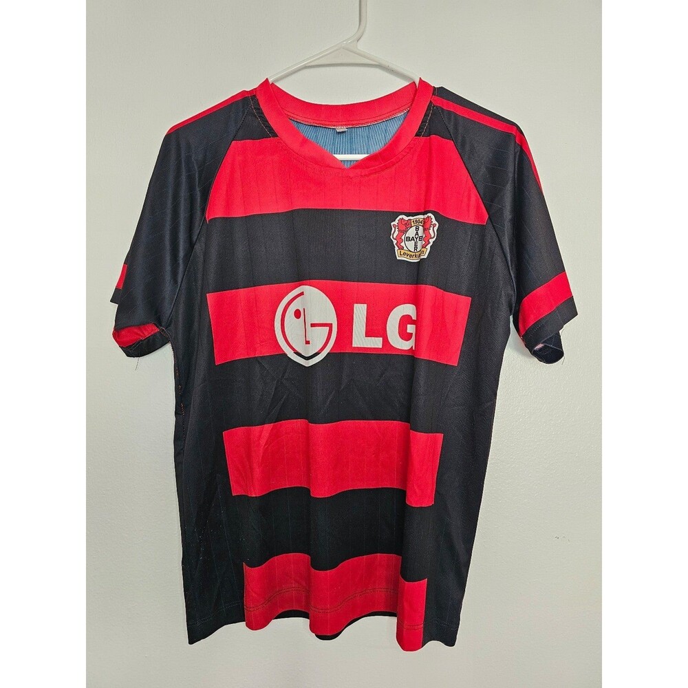 Bayer 04 Leverkusen Bundesliga Soccer Black Red Jersey Sz Mens Small Football LG